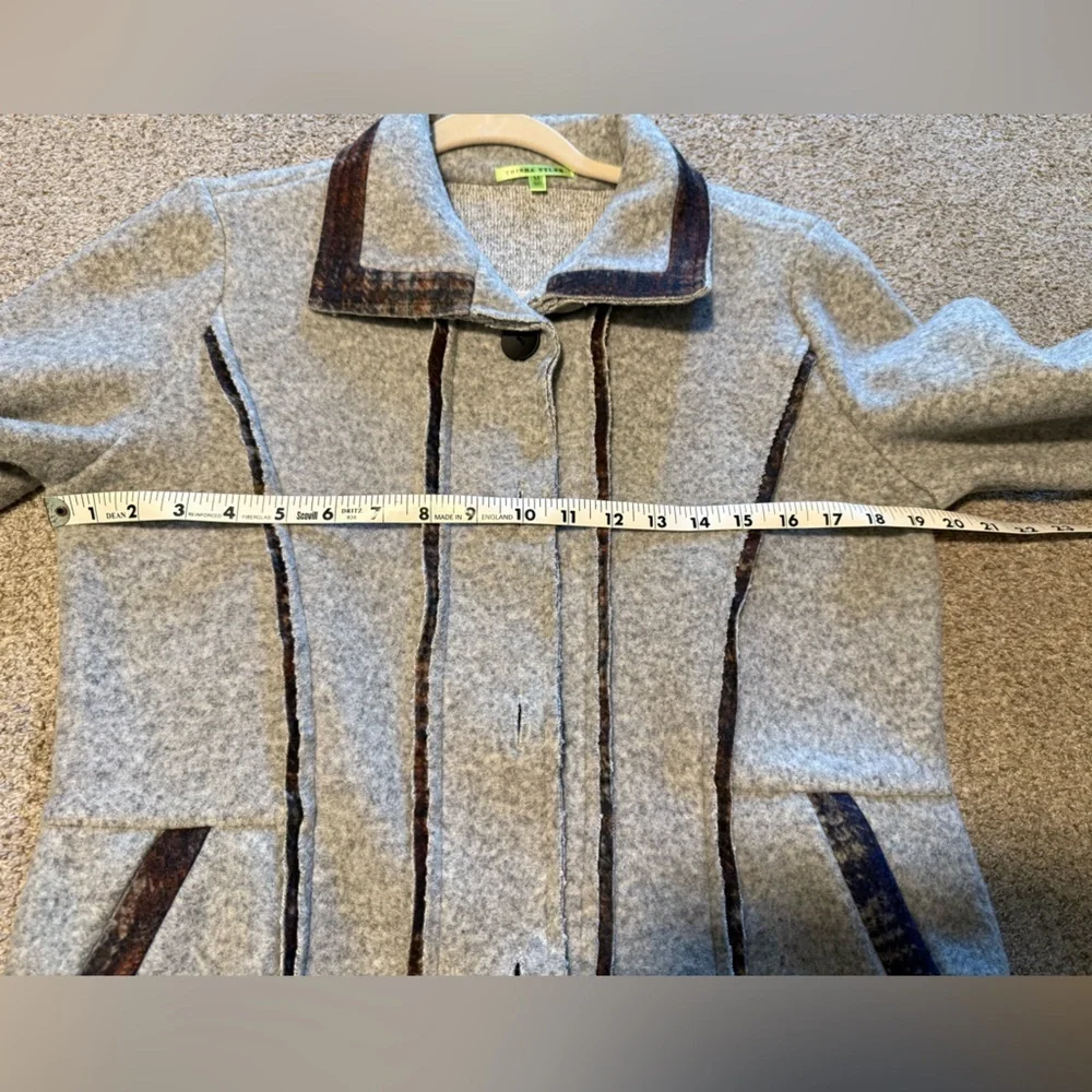 Trisha Tyler Women's Size-M Gray Fleece Coat Jacket Lagenlook